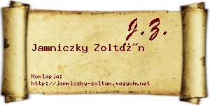 Jamniczky Zoltán névjegykártya